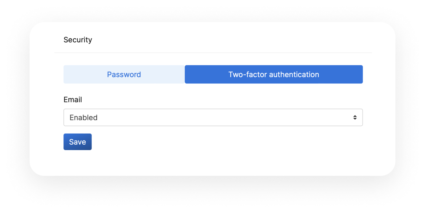 two factor authentication setting